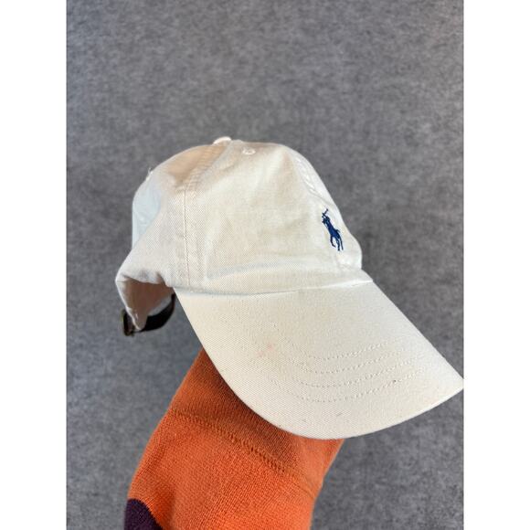 VINTAGE Y2K Polo Ralph Lauren Hat Cap One Size White Strapback Pony Adjustable - Picture 2 of 8